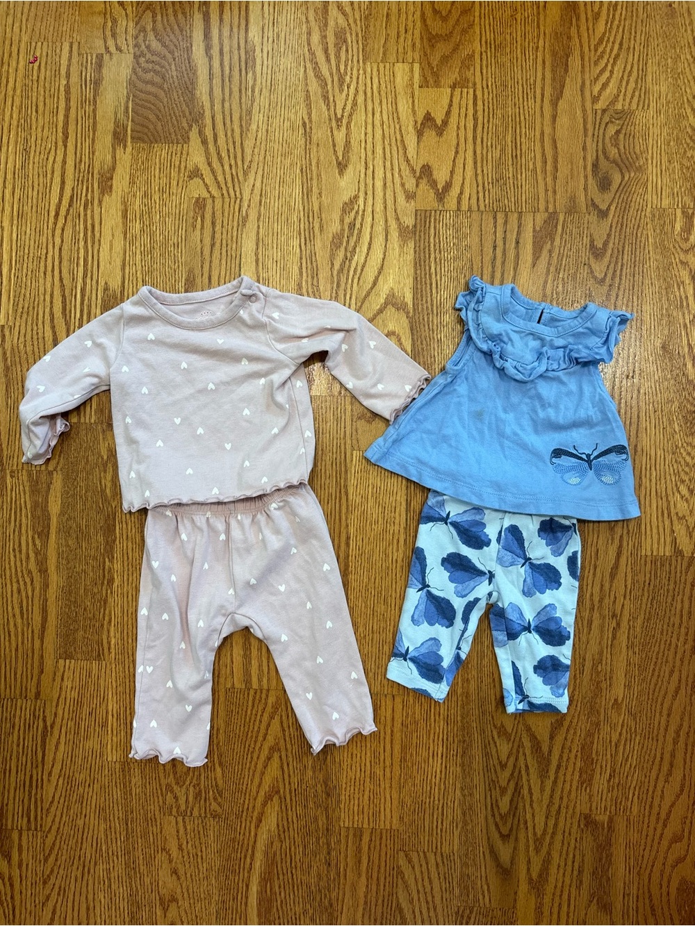 Newborn baby girl outfits matching butterfly and hearts